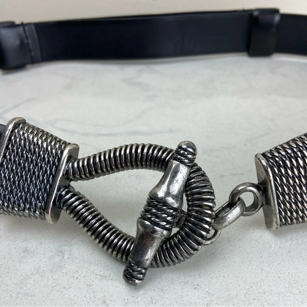 CIPRIANI SILVER HOOK LEATHER BELT